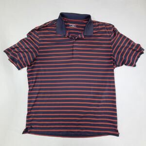 UNTUCKit Cronos Performance Polo shirt Navy Blue Golf Athleisure Mens L